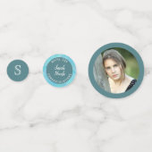 Confettis Bat mitzvah Bleu Opal Faux Aquarelle Photo (Devant)