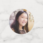 Confettis Bat mitzvah Photo Black Gold Script élégant Floral (Petit recto)