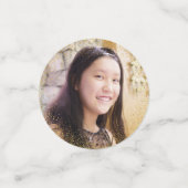 Confettis Bat mitzvah Photo Gold Script Purple Aquarelle (Petit recto)