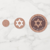 Confettis Bat mitzvah Rose Gold Faux Parties scintillant Gla (Derrière)