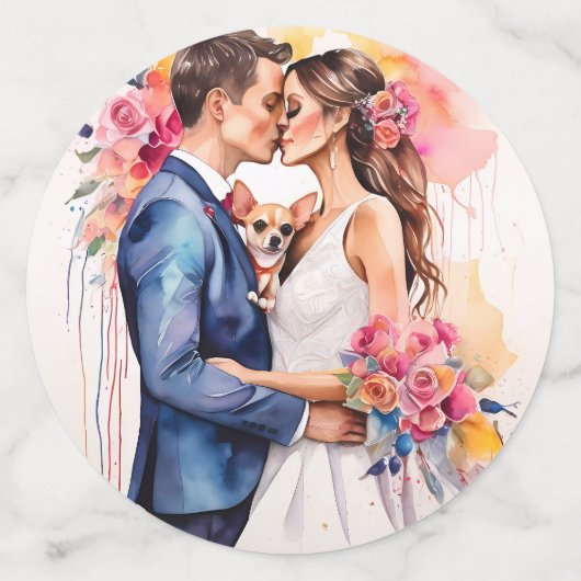 Confettis Beau couple Mariage avec mignonne drôle (Grand recto)