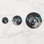 Confettis Beau couple mariage sur un arbre de vie bleu (Derrière)