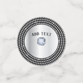 Confettis Beau Diamant d'argent Personnaliser le design (Petit recto)