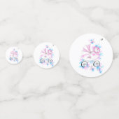 Confettis Bébé Aquarelle Mauve Rose Cute Dans Pram (Devant)