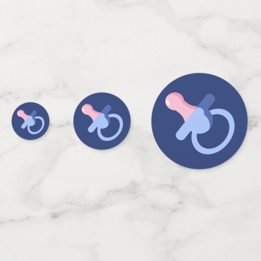 CONFETTIS BÉBÉ BLEUE BOOTIES ET BINKYS (Derrière)