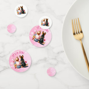 Confettis Bébé et chiot C'est un Baby shower de fille