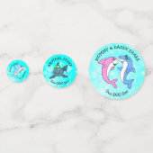 Confettis Bébé Famille de requins fête d'anniversaire (Derrière)