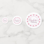 Confettis Bébé fille au coeur blanc et rose (Derrière)