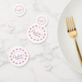 Confettis Bébé fille au coeur blanc et rose (Groupe)