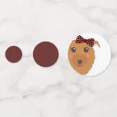 Confettis Bébé fille Chien Maroon Baby shower (Derrière)