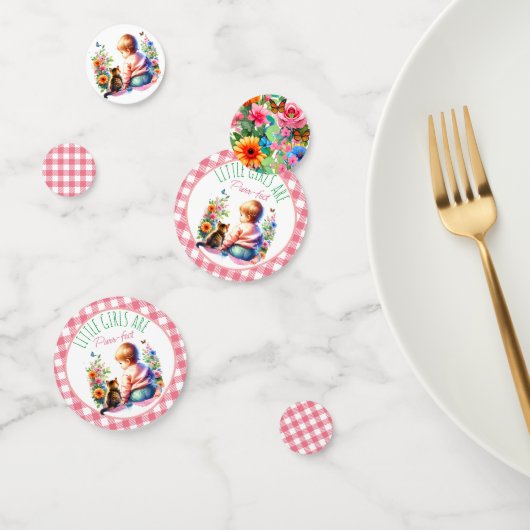 Confettis Bébé fille et chaton | BABY SHOWER (Groupe)