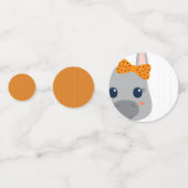 Confettis Bébé Fille Orange Baby shower âne (Derrière)