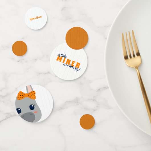 Confettis Bébé Fille Orange Baby shower âne (Groupe)