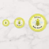 Confettis Bébé jaune mignon abeille Baby shower neutre (Derrière)