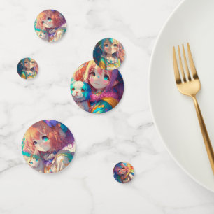 Confettis Belle Anime Colorée fille