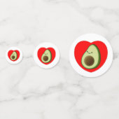 Confettis Belle Avocado En Dessin De Coeur Rouge (Derrière)