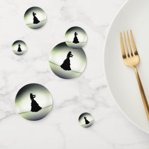 Confettis Belle Fille Gitane Joue du Violon Vert