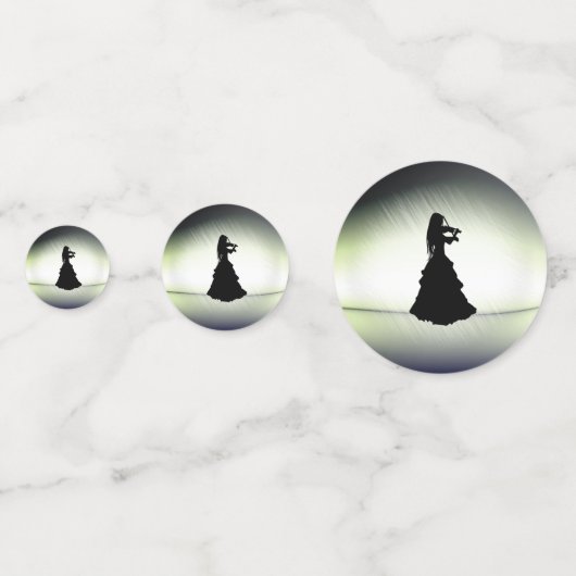 Confettis Belle Gitane Joue Violon Vert (Devant)