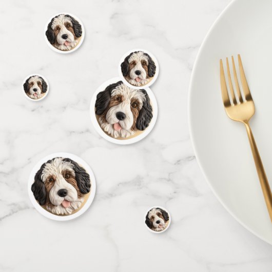Confettis Bernedoodle Chien 3D inspiré (Groupe)