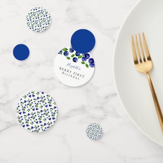 Confettis Berry Premier Anniversaire Aquarelle Blueberry Cut (Groupe)
