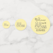 Confettis BIENVENUE Nouveau Arrivée Chaussures bébé Douche J (Derrière)