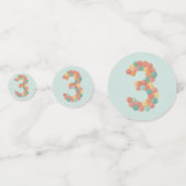 Confettis Birthday Picnic, Cute Retro Style, Age 3 (Devant)