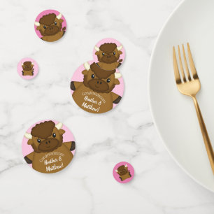 Confettis Bison Baby shower Buffalo rose