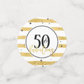 Confettis Black Blanc moderne et Or 50 et Fabulous (Petit recto)