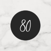 Confettis Black Chic Lettering 80th Birthday Party Photo (Petit recto)