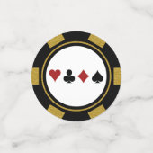 Confettis Black Gold Poker Chip Las Vegas Anniversaire (Petit recto)