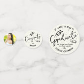 Confettis Black Hand Drawn Doodles Graduation 3 Photo Cream (Devant)