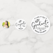 Confettis Black Hand Drawn Doodles Graduation 3 Photo White (Devant)