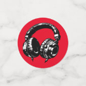 Confettis Black Music Headphones Dance DJ Anniversaire (Petit recto)