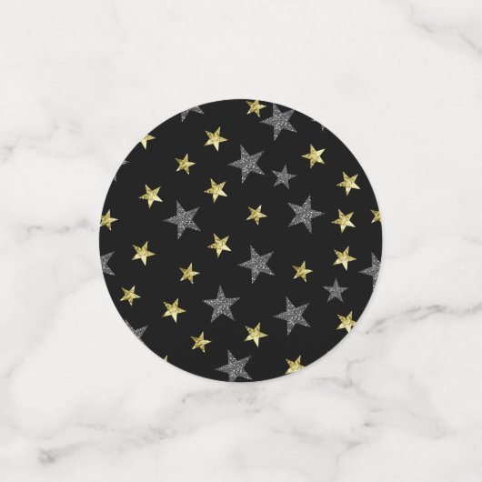 Confettis Black Red Gold Parties scintillant Stars Hollywood (Petit recto)