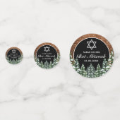 Confettis Black Snowy Bois & Forêt Pine Bar Bat mitzvah (Devant)