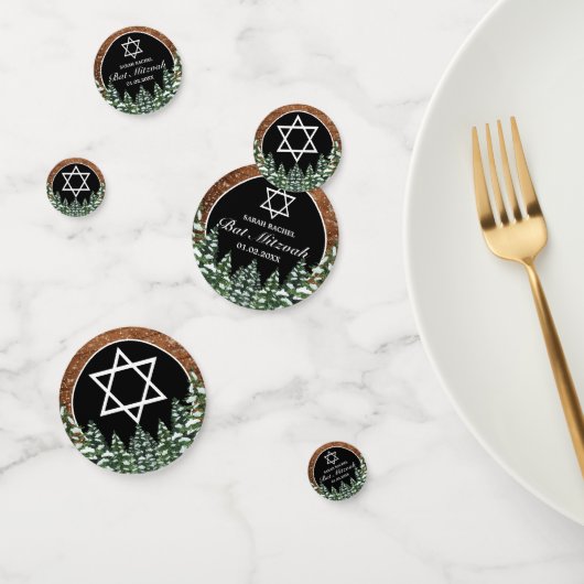 Confettis Black Snowy Bois & Forêt Pine Bar Bat mitzvah (Groupe)