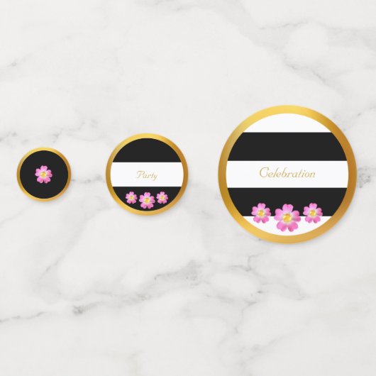 Confettis Black White Gold Celebration (Devant)