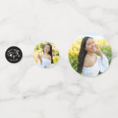 Confettis Black White Hand Drawn Doodles Graduation 3 Photo (Derrière)