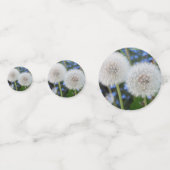 Confettis bleu, beurtasse, plante, pissenlit, prairie, blanc (Devant)