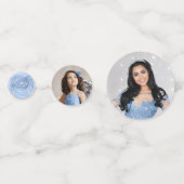 Confettis Bleu clair et argent élégant photo (Devant)