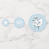 Confettis Bleu des flocons de neige du dragon blanc d'hiver (Devant)