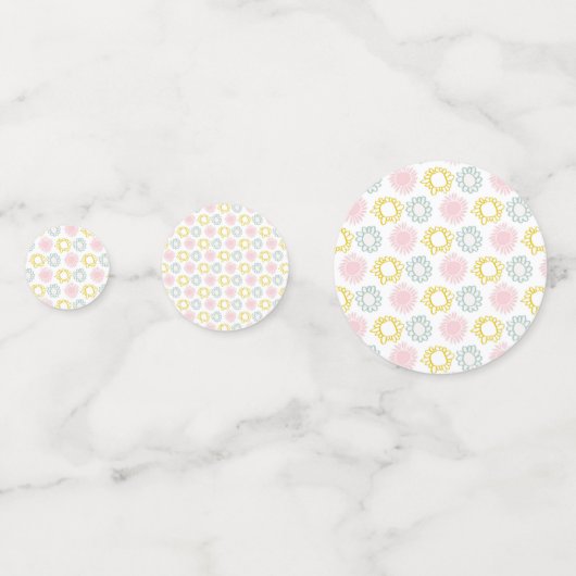 Confettis Bleu en bandes rose et blanche | BABY SHOWER (Devant)