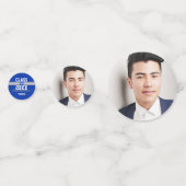 Confettis Bleu et Gris Diplôme Photo Félicitations (Devant)