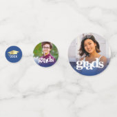 Confettis Bleu Graduation 3 Photo Bold Typographie 2 Noms (Derrière)