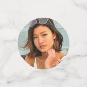 Confettis Bleu graduation 3 photo moderne typographie audaci (Petit recto)