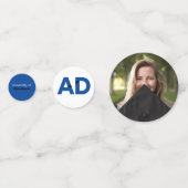 Confettis Bleu Gros Gras Lettres Angle-Coupe Graduation (Devant)