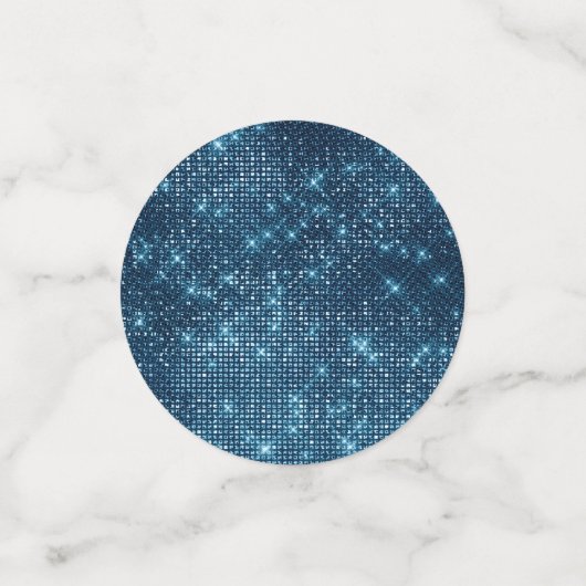 Confettis Bleu mariage et or Rose (Petit recto)