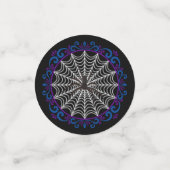 Confettis Bleu violet araignée blanche Web et araignée noire (Petit recto)