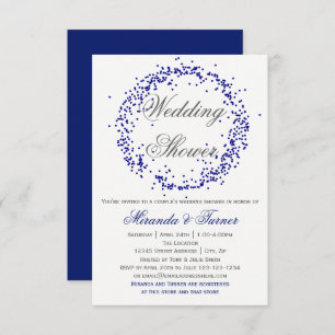 Confettis bleus - invitation du wedding shower du