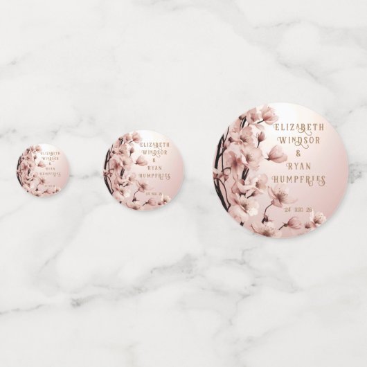 Confettis Blossoms of Love" Collection Faire-part de mariage (Devant)